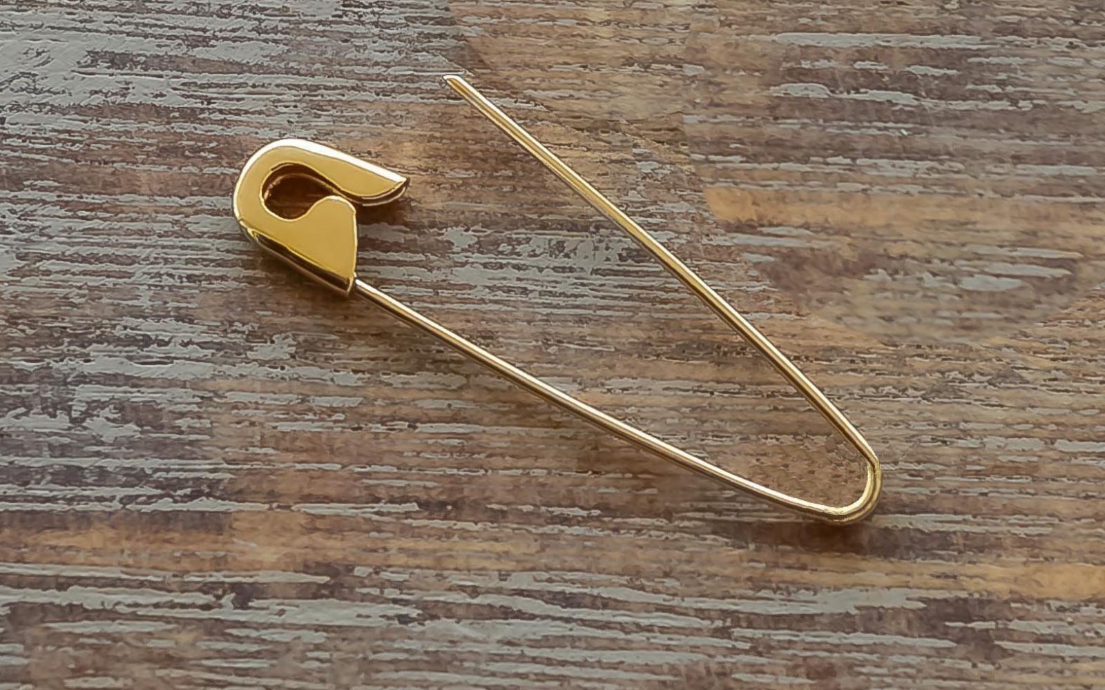 14K Gold Safety Pin Earrings