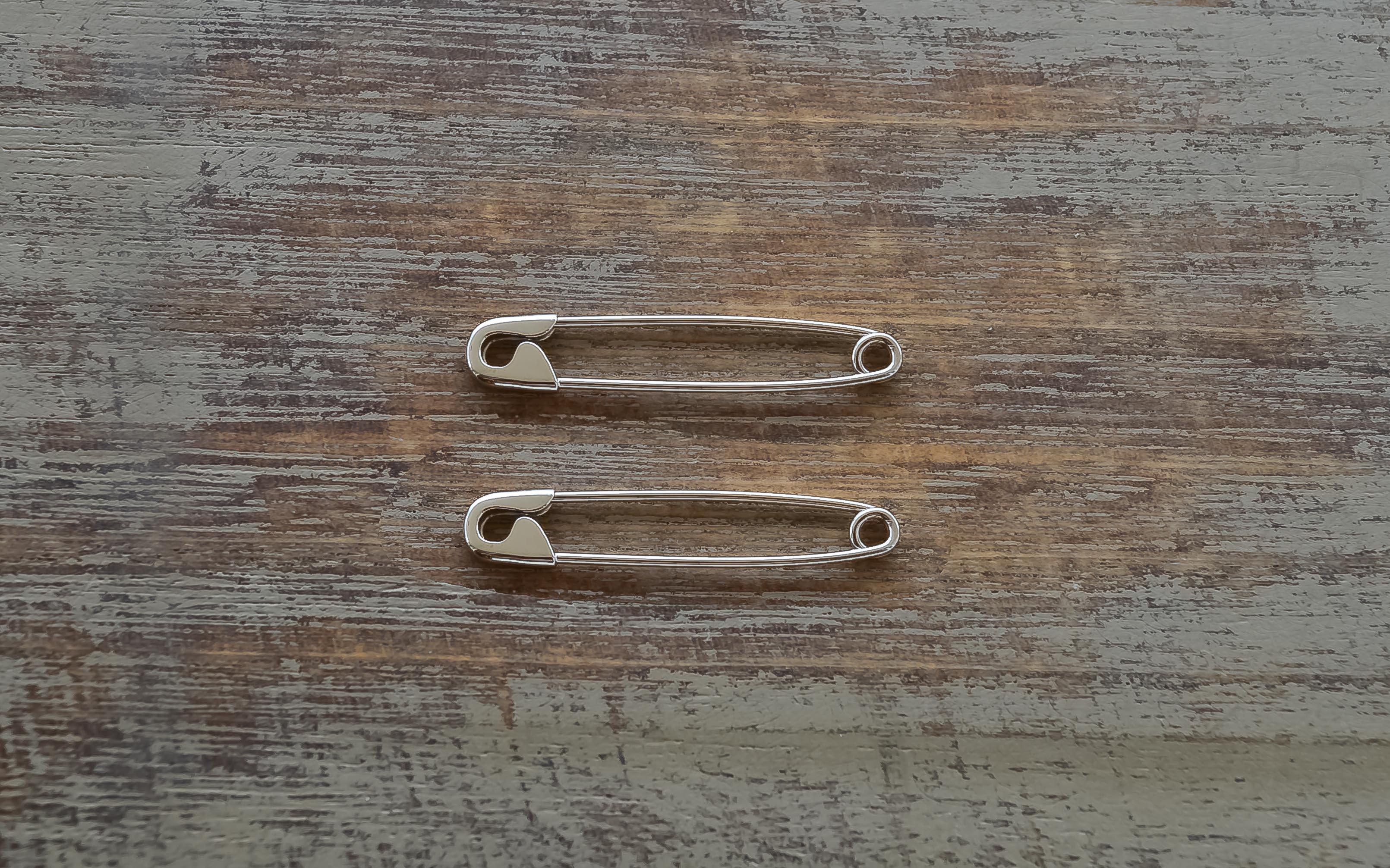 Sterling Silver Safety Pin Earrings 